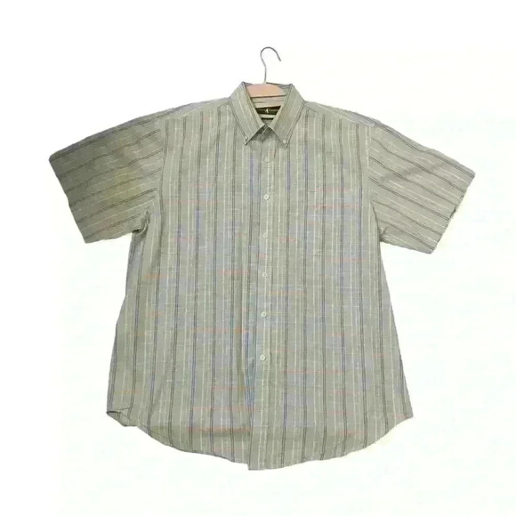 T. Harris London Men’s Casual Short Sleeve Button Down. Size L - Picture 1 of 8